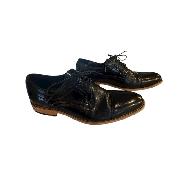 Stacy Adams Men’s Black Leather Cap Toe Oxford Dress Shoes Size 10.5M - Picture 1 of 11
